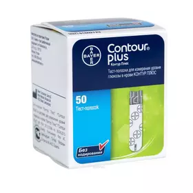 Тест-смужки для визначення глюкози в крові Ascensia Contour Plus №50