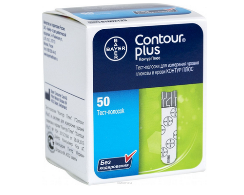 Тест-смужки для визначення глюкози в крові Ascensia Contour Plus №50