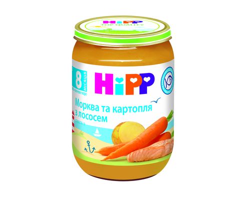 Рибно-овочеве пюре HiPP Морква та картопля з лососем з 8 місяців 190 г