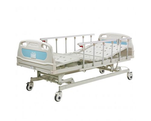 Ліжко медичне реанімаційне OSD-B02P чотирьохсекційне з електроприводом на колесах, штативом для крапельниці, з можливістю регулювання по висоті