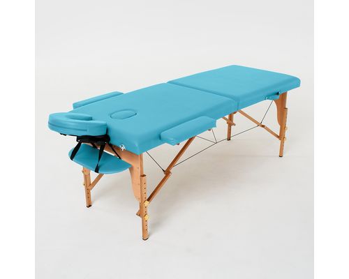 Масажний стіл RelaxLine Lagune, дерев`яна основа, світло-синій