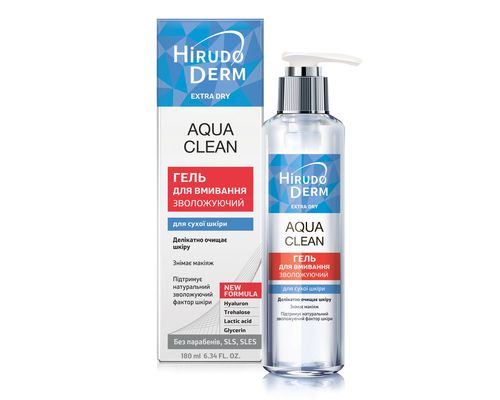 Гель Біокон Hirudo Derm Aqua Clean Extra Dry зволожуючий гель для вмивання 180 мл