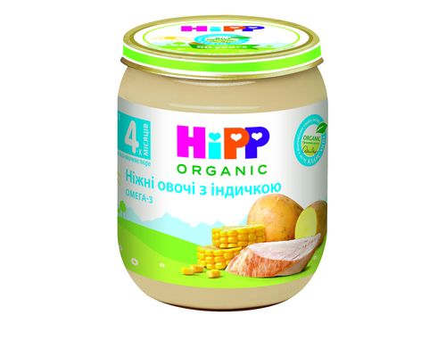 Овочево-м'ясне пюре HiPP органічне Ніжні овочі з індичкою з 4 місяців 125 г