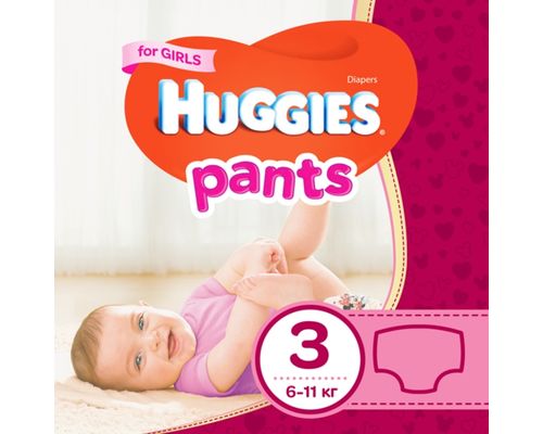 Трусики-підгузники Huggies Pants для дівчаток (6-11 кг) р.3 №44