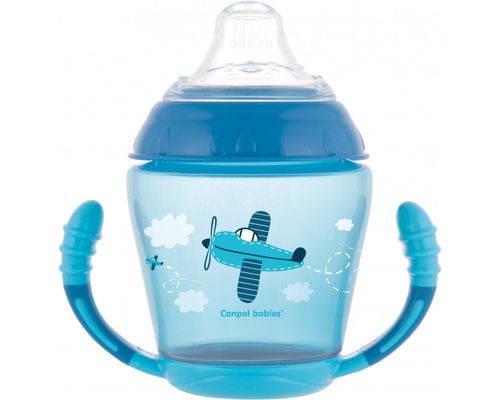 Дитяча кружка непроливайка Canpol babies 56/502_blu з силіконовим носиком синя 230мл