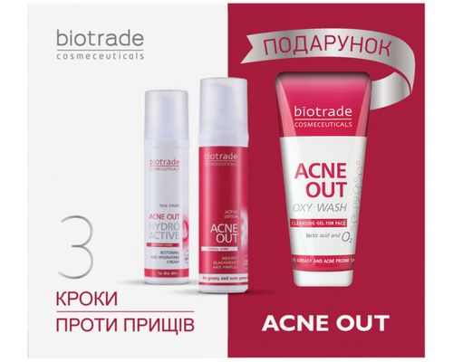 Набір Biotrade Acne Out 3в1 для жирної та проблемної шкіри та шкіри з акне 60 мл + 50 мл (3800221841249)