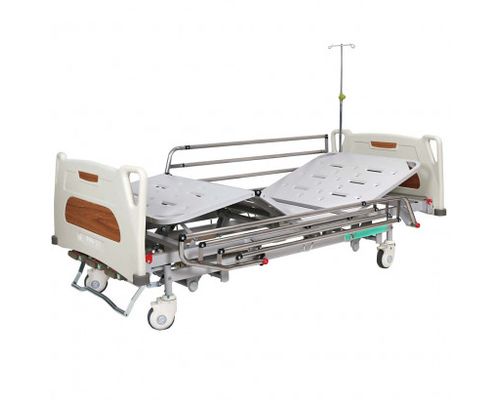 Ліжко медичне реанімаційне OSD-9017 чотирьохсекційне з механічним приводом на колесах, з можливістю регулювання по висоті