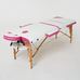 Масажний стіл RelaxLine Colibri, дерев`яна основа, біло-рожевий Фото 3