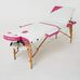 Масажний стіл RelaxLine Colibri, дерев`яна основа, біло-рожевий Фото 2