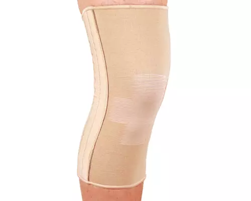 Бандаж на колінний суглоб зі спіральними ребрами еластичний Ortop ES-719 р.L бежевий