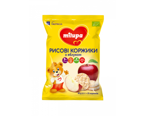 Рисові коржики Milupa з яблуком для харчування дітей від 7 місяців 40 г