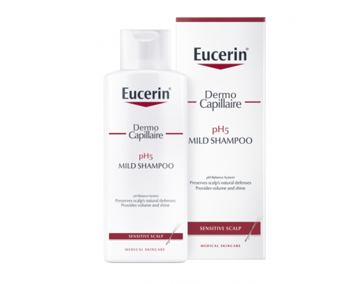 М'який шампунь для чутливої шкіри голови Eucerin DermoCapillaire Shampoo рН5 250 мл (69653)