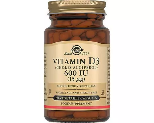 Вітаміни Solgar Vitamin D3 для зміцнення кісток 600 МО №60