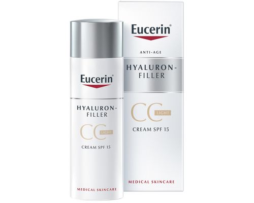 Крем-СС Eucerin Hyaluron-Filler CC денний для вирівнення тону шкіри з SPF 15+ світлий тон 50 мл (87921)