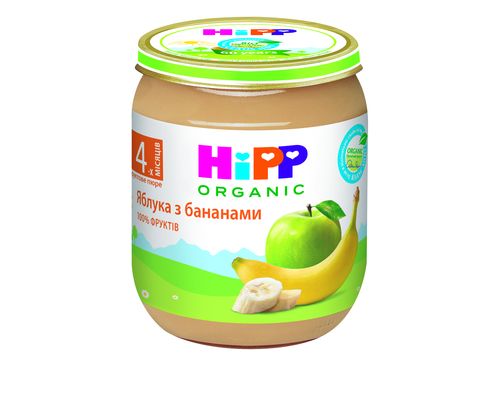 Фруктове пюре HiPP органічного Яблука з бананами з 4 місяців 125 г