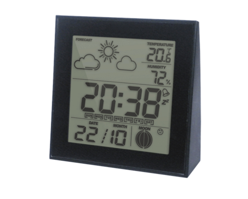 Термогігрометр цифровий з годинником Стеклоприбор Т-06 чорний