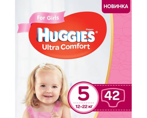 Підгузники Huggies Ultra Comfort для дівчаток (12-22кг) р.5 №42