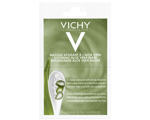 Маска заспокійлива Vichy Soothing Aloe Vera Mask з Алое Вера для схильної до сухості та стягнутості шкіри обличчя 2x6 мл