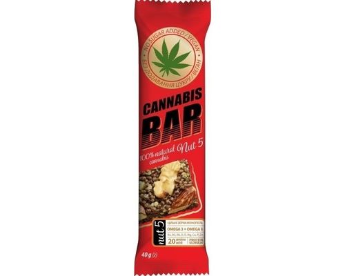 Батончик-мюслі Cannabis Bar з горіхами та насінням канабісу 40 г