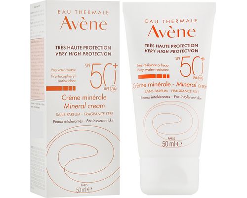 Сонцезахисний мінеральний крем Avene Solaires Mineral Cream SPF 50+ для чутливої шкіри 50 мл
