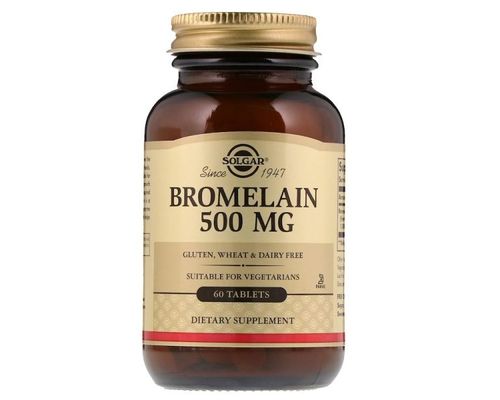Ферменти Solgar Bromelain для покращення травлення 500 мг №60 (SOL-00404)