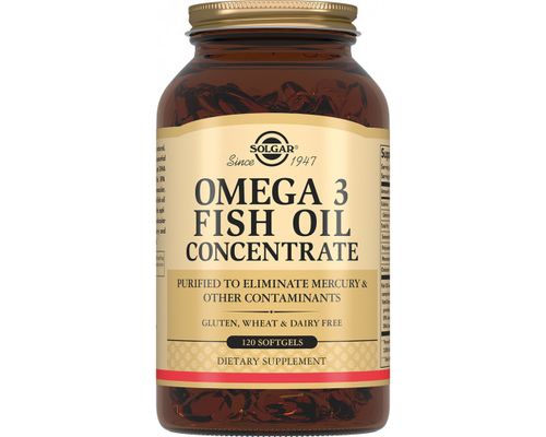 Риб&#039;ячий жир Solgar Omega 3 Fish Oil Concentrate загальнозміцнюючий №120