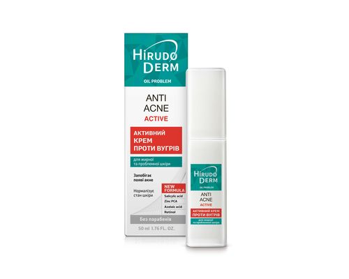 Активний крем проти вугрів Біокон Hirudo Derm Oil Problem Anti-acne Active 50 мл