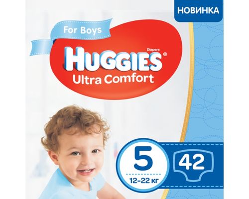 Підгузники Huggies Ultra Comfort для хлопчиків (12-22кг) р.5 №42