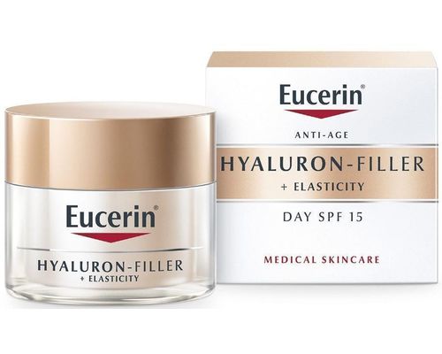 Крем Eucerin Hyaluron-Filler + Elasticity Day Cream денний проти зморшок для сухої шкіри SPF15+ 50 мл (69675)