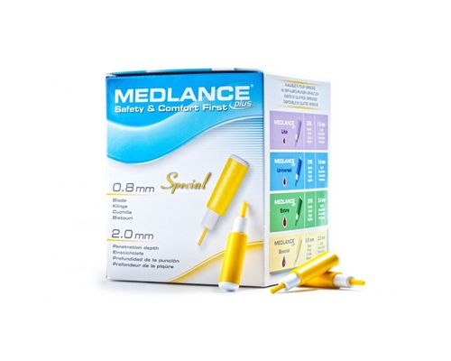 Ланцети автоматичні одноразові стерильні Medlance Plus Special 0,8 мм жовті №200