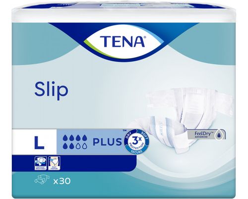 Підгузки для дорослих TENA Slip Plus р.L (90-145см) №30, "дихаючі"