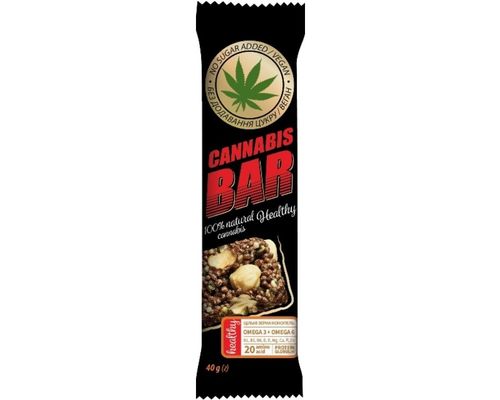 Батончик-мюслі Cannabis Bar з фундуком та насінням канабісу 40 г