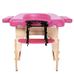 Масажний стіл RelaxLine Malibu, дерев`яна основа, рожевий Фото 3