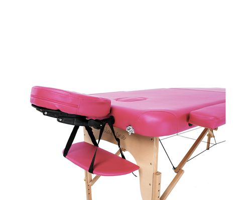 Масажний стіл RelaxLine Malibu, дерев`яна основа, рожевий