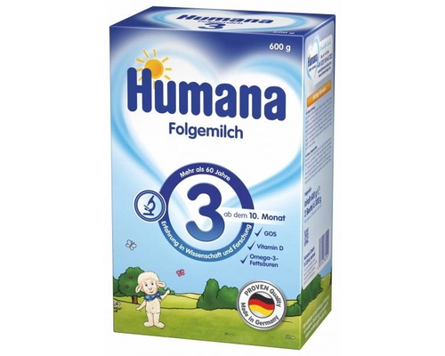 Молочна суха суміш Humana 3 з пребіотиками галактоолігосахаридами 600 г