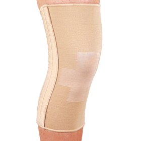 Бандаж на колінний суглоб зі спіральними ребрами еластичний Ortop ES-719 р.M бежевий