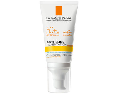Сонцезахисний крем La Roche-Posay Anthelios Pigmentation Cream тонуючий для шкіри обличчя схильної до гіперпігментації SPF50+ 50 мл