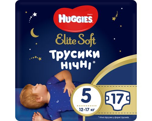 Трусики-підгузки Huggies Elite Soft Overnites р.5 (12-17 кг) №17