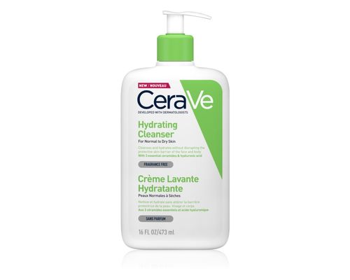 Очищувальна емульсія зі зволожувальним ефектом CeraVe крем-гель для нормальної та сухої шкіри обличчя та тіла 473мл
