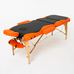 Масажний стіл RelaxLine Titan, дерев`яна основа, чорно-оранжевий Фото 3