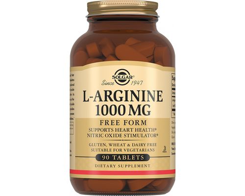 Вітаміни Solgar L-Arginine загальнозміцнюючі 1000 мг №90