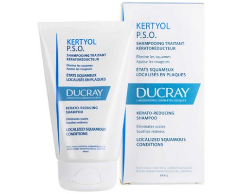 Шампунь від псоріазу усуває лупу та лущення Ducray Kertyol PSO Shampoo для жирної та комбіонавоної шкіри голови 125 мл