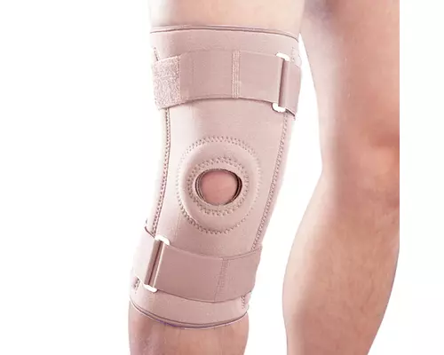 Бандаж на колінний суглоб зі спіральними ребрами Ortop NS-706 р.L бежевий