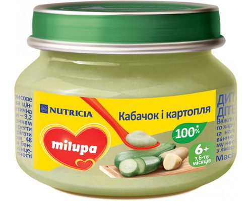 Дитяче пюре овочеве Кабачок і картопля Milupa з 6 місяців 80 г