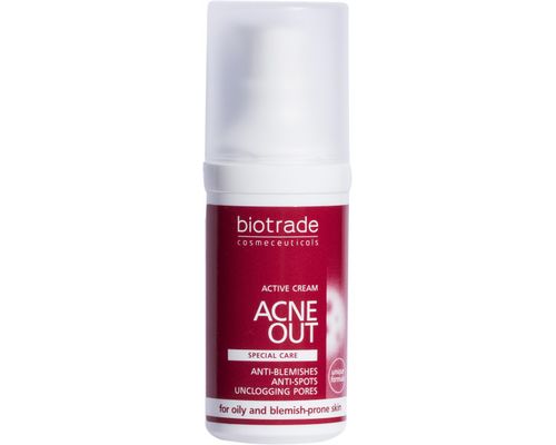 Крем активний для проблемної шкіри схильної до акне або вугрового висипання Biotrade Acne Out 30 мл (3800221840266)