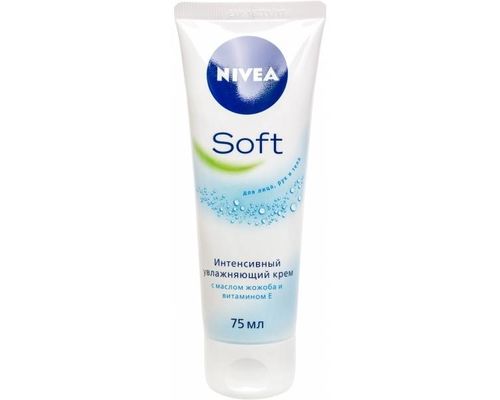 Крем Nivea Soft інтенсивно зволожуючий для обличчя, рук і тіла з олією жожоба і вітаміном Е 75 мл