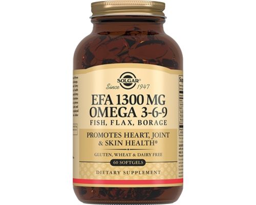 Риб&#039;ячий жир Solgar EFA Omega 3-6-9 для волосся, шкіри і нігтів 1300 мг №60