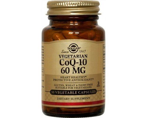 Вітаміни Solgar CoQ 10 для підтримки серцево-судинної системи 60 мг №30