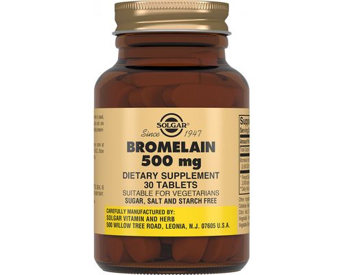 Ферменти Solgar Bromelain для покращення травлення 500 мг №30 (SOL-00404)