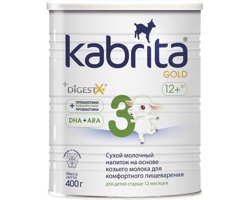 Сухий молочний напій Kabrita 3 Gold для комфортного травлення на основі козячого молока (для дітей від 12 місяців) 400 г